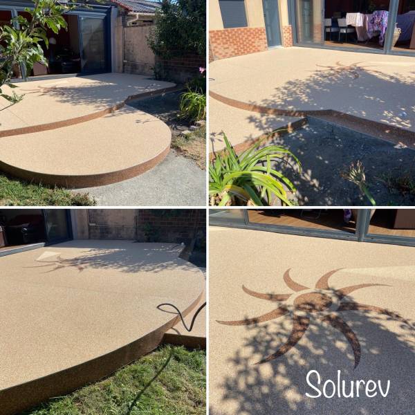 Artisan pour pose résine/ granulats de marbre sur une terrasse proche de Montivilliers