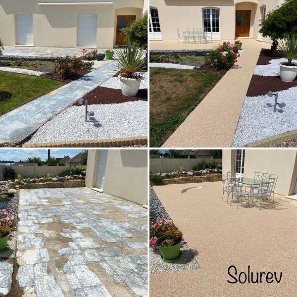 entreprise pour pose de résine/granulats de marbre sur une terrasse proche de FECAMP
